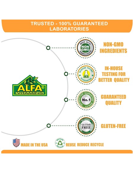 Alfa Vitamins® Vitamina C 1000 mg para soporte inmunológico - 100 cápsulas