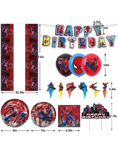 Decoraciones para fiestas de cumpleaños de Spider