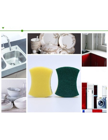 Esponja de limpieza de cocina, ecológica antiarañazos para platos, esponja de fregar