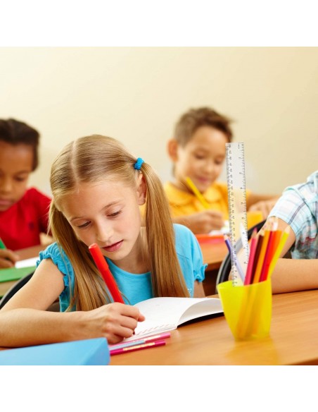 Regla de plástico transparente de 12 pulgadas