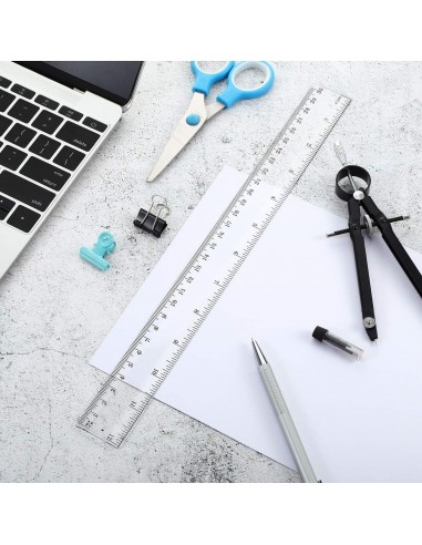 Regla de plástico transparente de 12 pulgadas