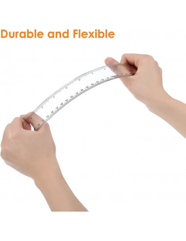 Regla de plástico transparente de 12 pulgadas