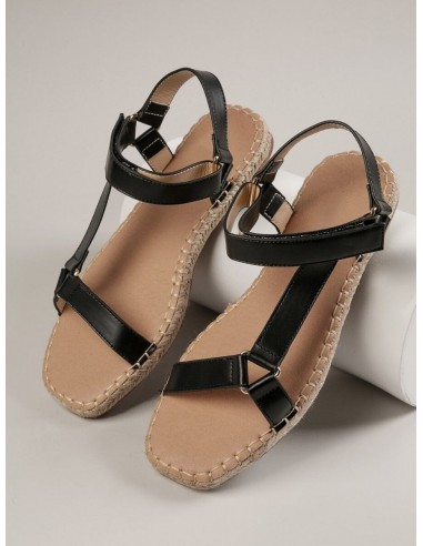 Sandalias con tira tobillera de cuero falso