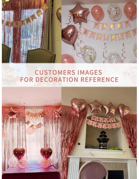 45 piezas decoración de fiesta de cumpleaños conjunto de globos y pancartas, globo de oro rosa