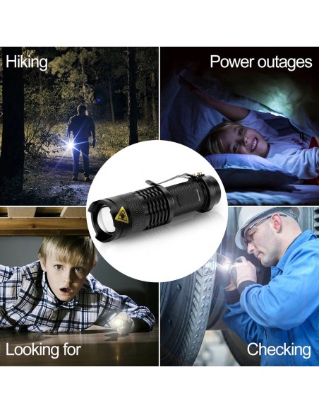 Minilinterna LED recargable, linterna XPE +