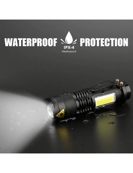 Minilinterna LED recargable, linterna XPE +