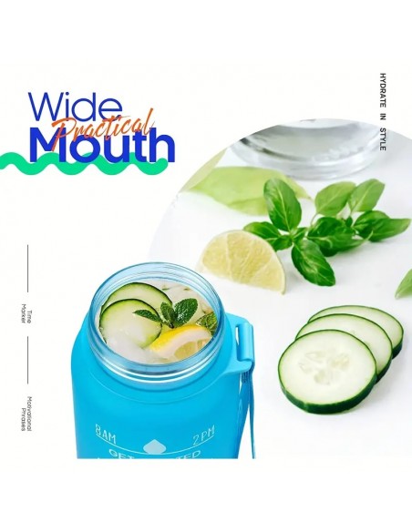 Botella De Agua Con Degradado De 32 Oz Con Pajita Y Marcador De Tiempo,