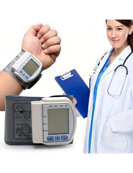 Monitor De Presión Arterial De Muñeca Con Voz, (No Incluye Baterías)