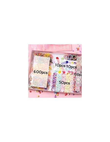 Conjunto de bandas de pelo de colores para niñas, accesorios de goma elástica de nailon,