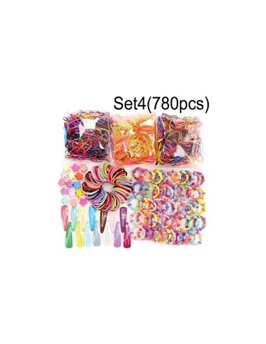 Conjunto de bandas de pelo de colores para...