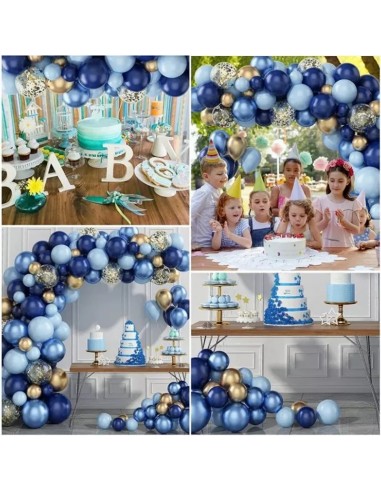 72 Uds. de Globo Azul Garland Arch Bienvenido...