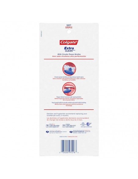Colgate Extra Clean Cepillo de dientes , Suave, Varía pack de 6