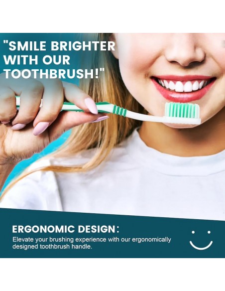Cepillo Dental Ergonómico con Cerdas de Dureza Media-Suave - Variedad de Colores