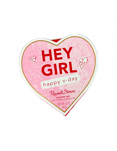 Caja Corazón "HEY GIRL" de Chocolates Surtidos Russell Stover - 1.5 oz (43g)
