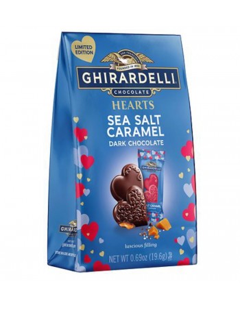 Ghirardelli Sea Salt Caramel Dark Chocolate Hearts - Edición Limitada - 0.69oz (19.6g)