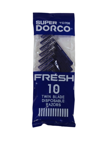 Super Dorco Fresh - Paquete de 10 Maquinillas de Afeitar Desechables de Doble Hoja