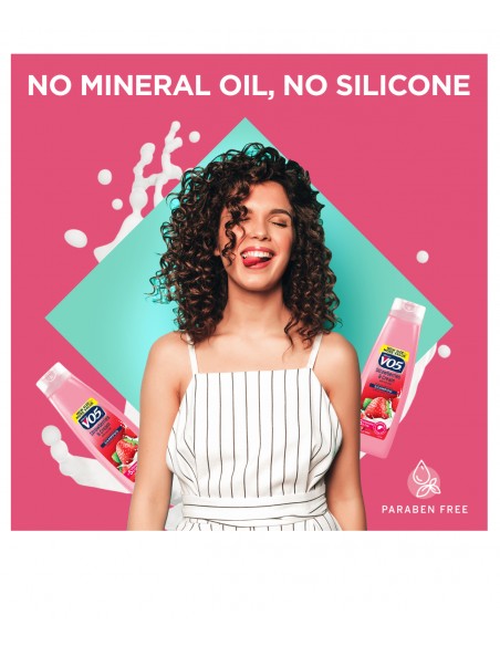 Champú Hidratante de Fresas y Crema VO5, Enriquecido con Leche de Soja, 15 fl oz