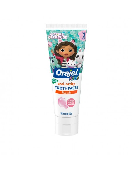 Orajel Kids Anti-Cavity Fluoride Toothpaste - Natural Fruity Bubble Flavor (119g)