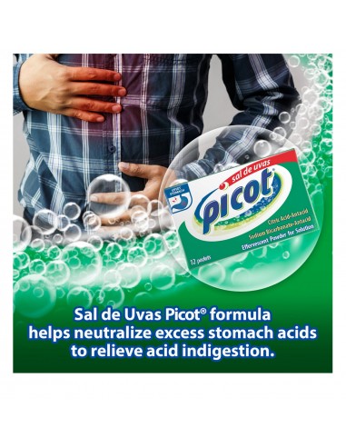Picot Sal de Uvas Antiacido Efervescente 12 sobres