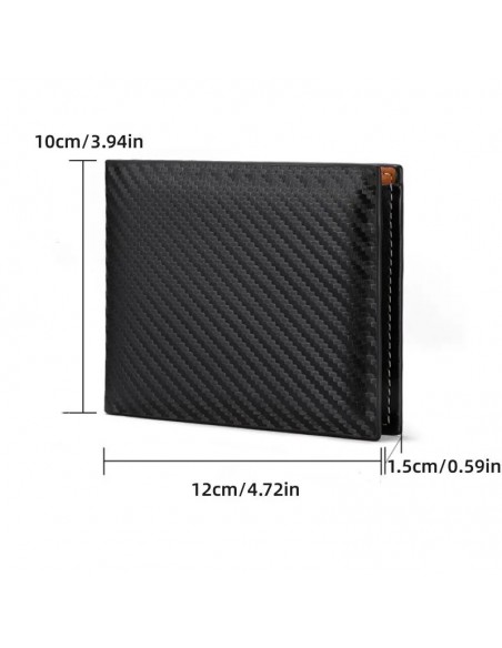 Nueva Cartera de fibra de carbono Color negro