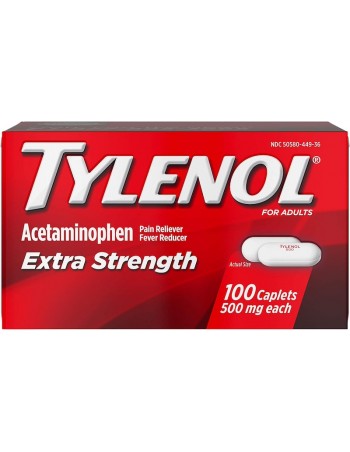 Tylenol Extra Strength Acetaminophen 500mg, 100 Caplets