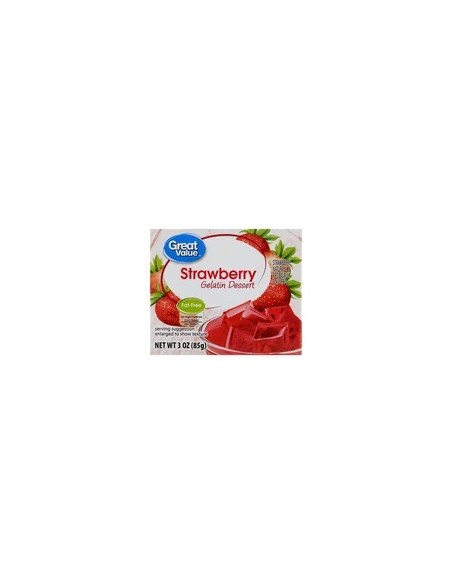 Postre de gelatina de gran valor, fresa, 3 oz