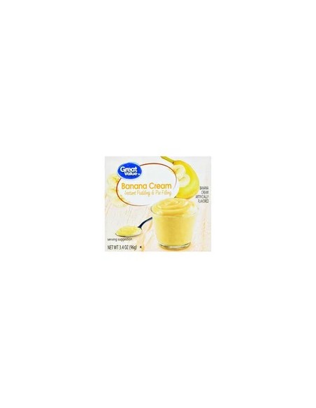 Pudín instantáneo de crema de plátano de gran valor y relleno de pastel, caja de cartón de 3,4 oz