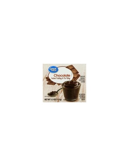 Relleno de pudín y pastel instantáneo de chocolate de gran valor, 3.4 oz. Porciones.