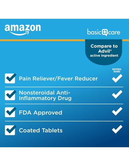 ibuprofeno, reductor de fiebre y alivio del dolor de dolores corporales, dolor de cabeza, artritis y más, marrón, 200 unidades