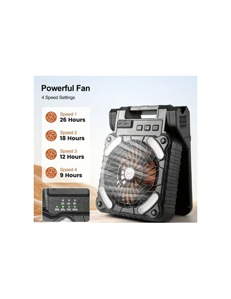 Ventilador solar recargable