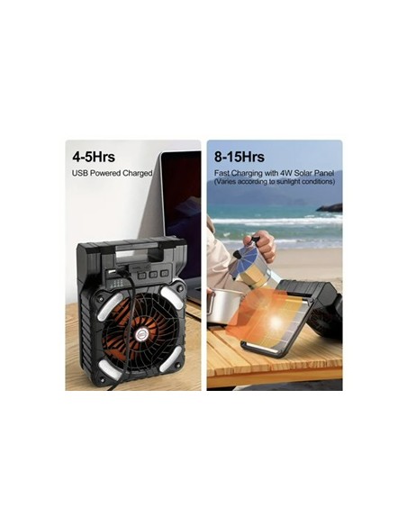 Ventilador solar recargable