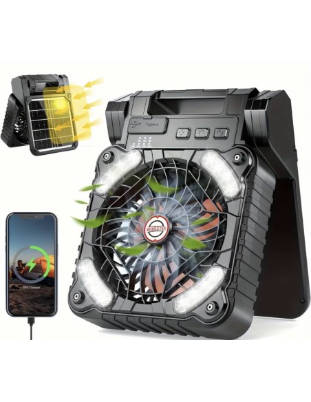 Ventilador solar recargable