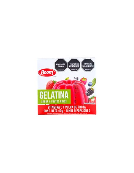 Gelatina Boom Frutos rojos 40g