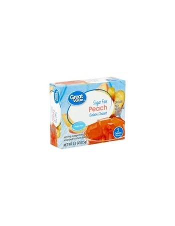 Great Value Postre de Gelatina de Durazno sin Azúcar 0.3 oz 2