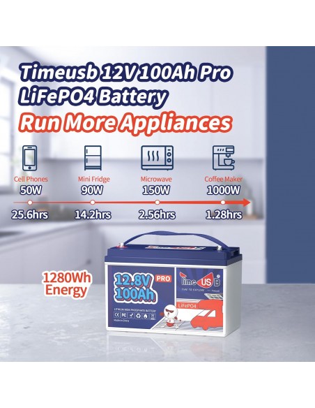 Batería Lifepo4 para autos y sistemas de energía 12.8 V 100 Ah