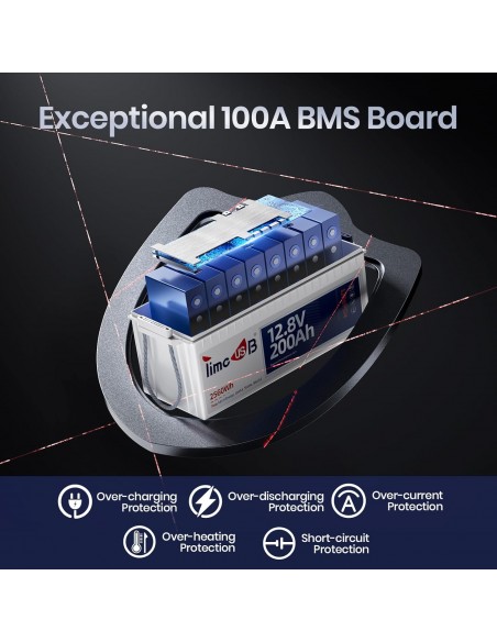 Batería Lifepo4 para autos y sistemas de energía 12.8 V 200 Ah