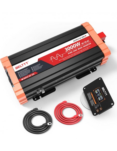 BELTTT Inversor de onda sinusoidal pura de 3000 watt continuo
