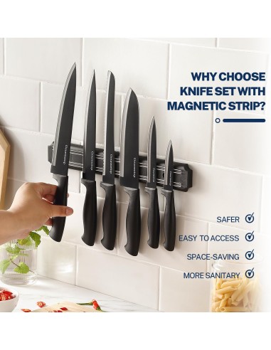 Juego de cuchillos de cocina con tira magnética...