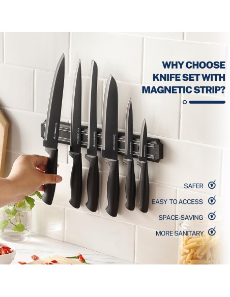Juego de cuchillos de cocina con tira magnética sin taladrar para cocina( entrega en 60 días aproximadamente)