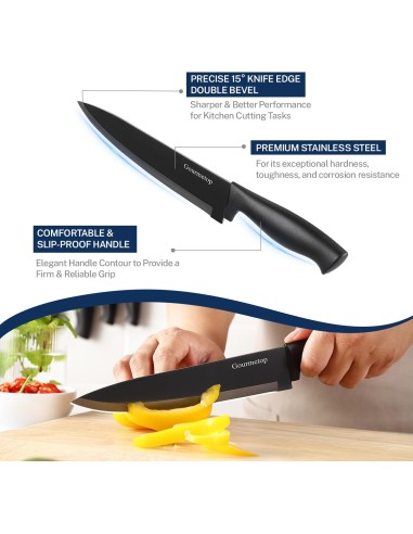 Juego de cuchillos de cocina con tira magnética...