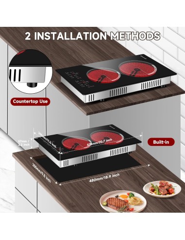 Estufa eléctrica de 12 pulgadas, 2 quemadores,(...