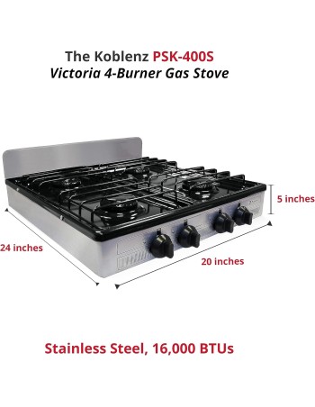 Estufa de acero inoxidable para gas propano 4 quemadores... 2