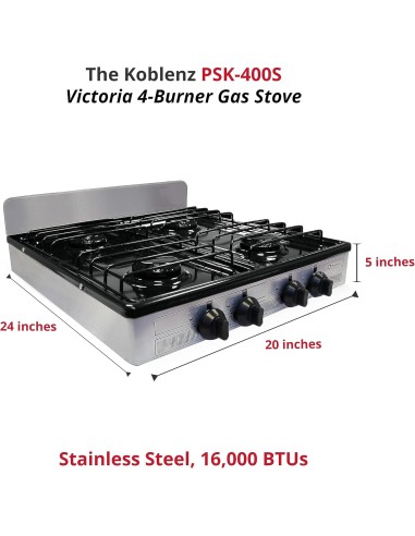 Estufa de acero inoxidable para gas propano 4...