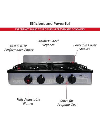 Estufa de acero inoxidable para gas propano 4...