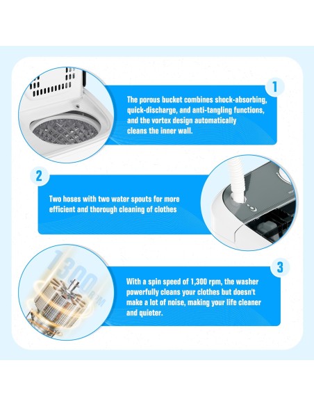 Lavadora 17.6 libras, compacto mini lavadora y secadora, (Entrega en 60 dias aproximadamente)