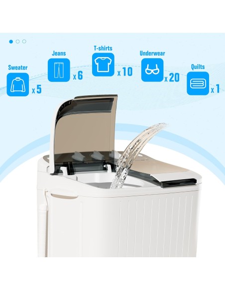 Lavadora 17.6 libras, compacto mini lavadora y secadora, (Entrega en 60 dias aproximadamente)