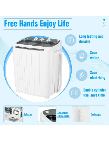 Lavadora 17.6 libras, compacto mini lavadora y secadora, (Entrega en 60 dias aproximadamente)
