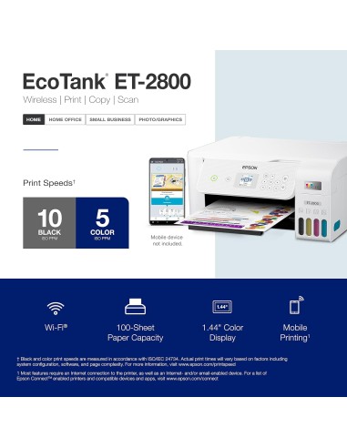 Epson - Impresora EcoTank ET-2800 inalámbrica,...