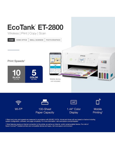 Epson - Impresora EcoTank ET-2800 inalámbrica, a color ( Entrega en 60 días aproximadamente)