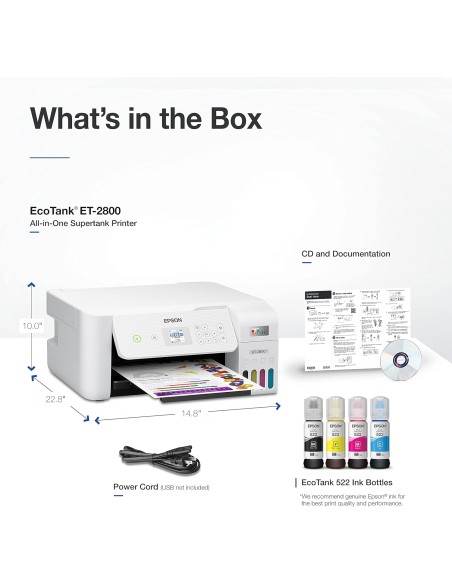 Epson - Impresora EcoTank ET-2800 inalámbrica, a color ( Entrega en 60 días aproximadamente)